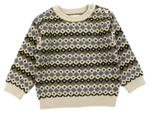 Wheat multi blue pullover Elias bomuld